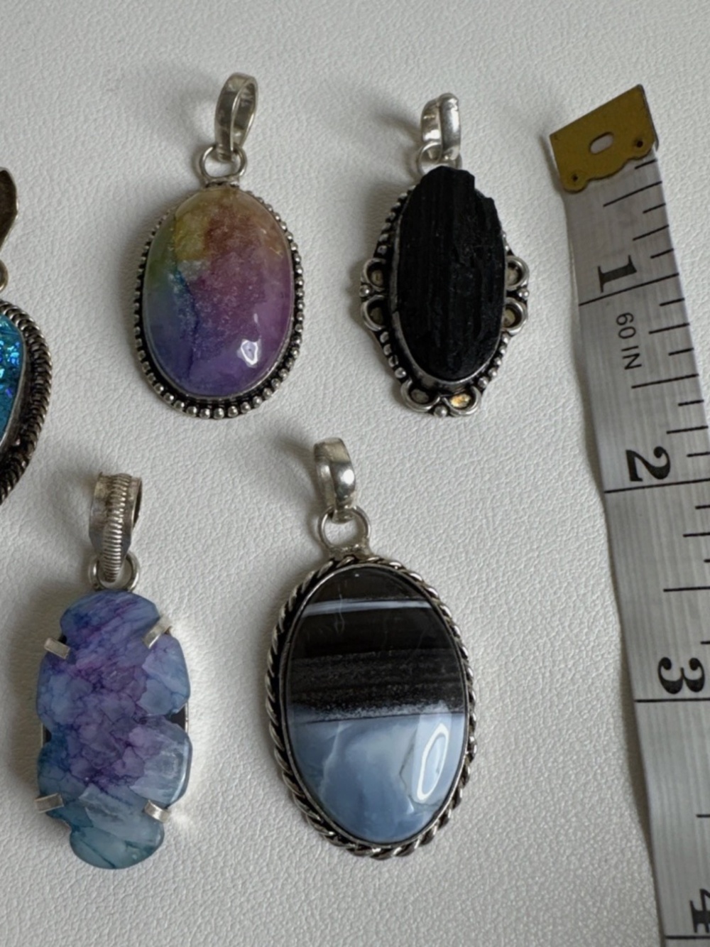 Genuine Gemstone Pendant Lot - 5 Pieces